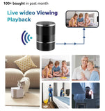 Security Camera Motion Activated Bluetooth Speaker, 260° Viewing Angle, 2.4G /5G Dome Cams with Phone App, Hd 1080P, Wireless WiFi Nanny Cam for Home Offices Store（Black）
