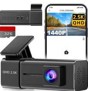 Dash Cam 2.5K 1440P Front Dash Camera for Cars, E-YEEGER Mini WiFi Hidden Dashcams with App, Night Vision Car Camera, 24H Parking Mode, G-Sensor, Loop Recording, Support 256GB Max