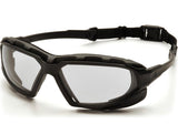 Pyramex Safety Highlander XP Eyewear, Black-Gray Frame/Sky Red Mirror Anti-Fog Lens