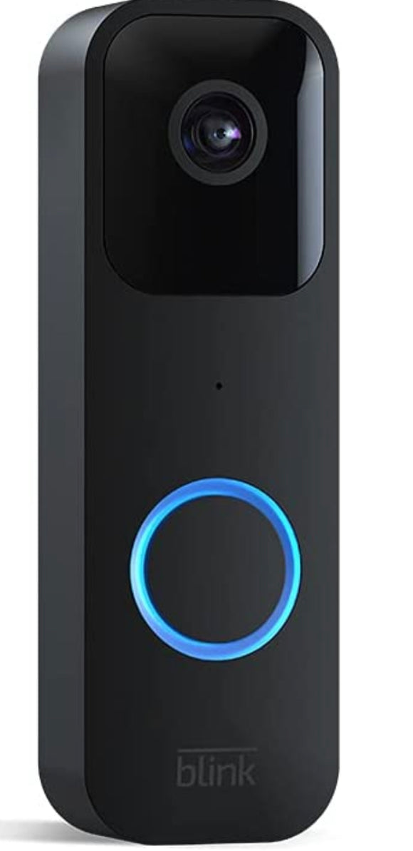 Blink Video Doorbell | Two-way audio, HD video, motion and chime app alerts and Alexa enabled — wired or wire-free (Black)