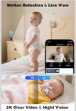Mini Camera, Nanny Cam for Home Security, 2K Wireless WiFi Camera with Free Cloud & No WiFi Needed, Motion Detection & Night Vision