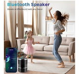 Security Camera Motion Activated Bluetooth Speaker, 260° Viewing Angle, 2.4G /5G Dome Cams with Phone App, Hd 1080P, Wireless WiFi Nanny Cam for Home Offices Store（Black）