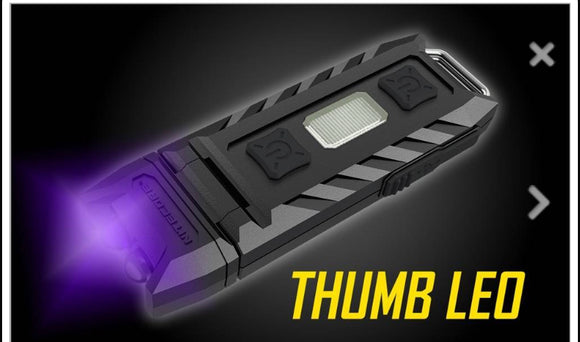 Nitecore Thumb Leo 45 Lumen Clip on Rechargeable Flashlight, UV & Red and Blue