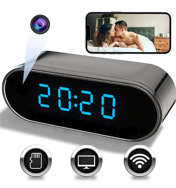 Hidden Camera with Video and Voice Reco, 2 in 1 Clock Hidden Camera Live Feed WiFi with app, 128GB