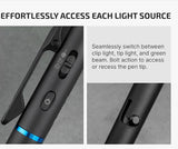 OLIGHT O'Pen 3 EDC Pen Light,120 Lumens with Green Beam, Red and White, USB-C Rechargeable LED Flashlight for Office, Writing, Presentation, Outdoor Uses, Professional Business Gift(Black)