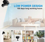 Spy Hidden Wireless WiFi Security Camera - Low Power 2K FHD Nanny Cam with Night Vision