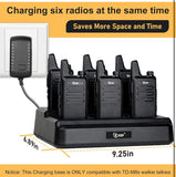 Walkie Talkies for Adults 8 Pack Long Range Two Way Radio with 6 Way Multi Gang Charger and USB Charger for Warehouse Business Church and Retail