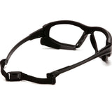 Pyramex Safety Highlander XP Eyewear, Black-Gray Frame/Sky Red Mirror Anti-Fog Lens