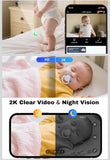 Mini Camera, Nanny Cam for Home Security, 2K Wireless WiFi Camera with Free Cloud & No WiFi Needed, Motion Detection & Night Vision