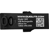 QUIQLITEX2 Tactical Red/White Hands-Free LED Pocket Light, 20-200 Lumens, Aluminum Housing (USB Rechargeable)