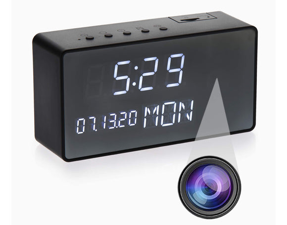 Nanny Cam Alarm Clock Camera with Night Vision, Motion Detection, Live App Access, USB Chargeable Wireless Audio Spy Camera