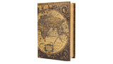 Antique Map Diversion Book Lock Box, Multi