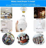 Light Bulb Camera 2K, 360° Panoramic 2.4G Home Wireless WiFi Smart 3MP Security Surveillance IP Indoor Outdoor