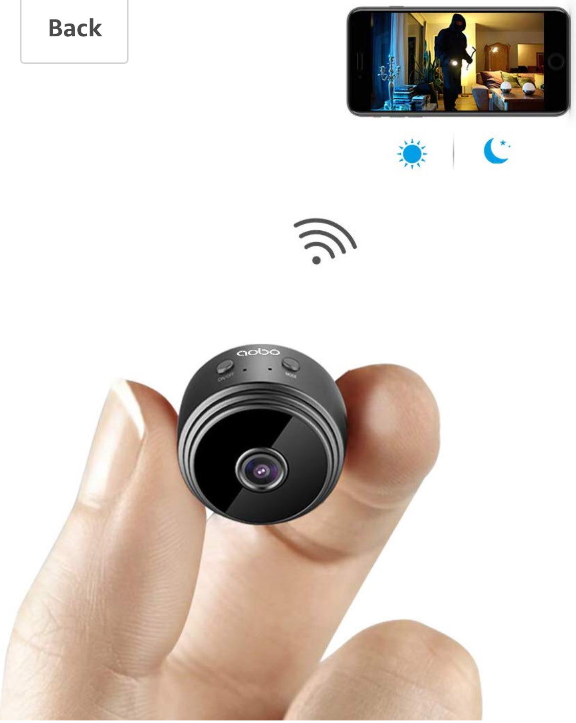 aobo Camera Espion, WiFi 4K HD Mini Caméra de Surveillance Interieur/ extérieur s