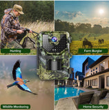 Hunting Camera with 120°Wide-Angle Motion Latest Sensor View 0.2s Trigger Time Trail Game Camera with 940nm No Glow and IP66 Waterproof 2.4” LCD 48pcs for Wildlife Monitoring