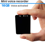 The World Thinnest Voice Activated Recorder with Playback and USB Charger - 16GB Mini Voice Recorder