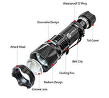 Tactical Flashlight - Amazingly Bright 400 Lumen LED 3 Mode Tactical Flashlight, Black