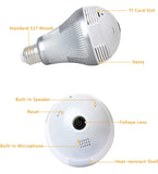 Security Light Bulb Camera, Kingvision Wireless WiFi Fisheye 360° Wide Angle Panoramic