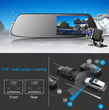 Mirror Dash Cam Rear view Dual Lens 4.3 Inch Touch Screen,1080P Full HD