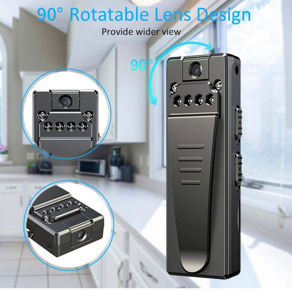 Mini Body Camera, Portable HD 1080P Wireless Wearable Video Recorder with Clip/Night Vision/Motion