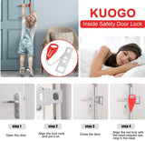 Portable Door Lock-2 Pack Solid Heavy Duty Extra Lock for Additional Privacy and Safety