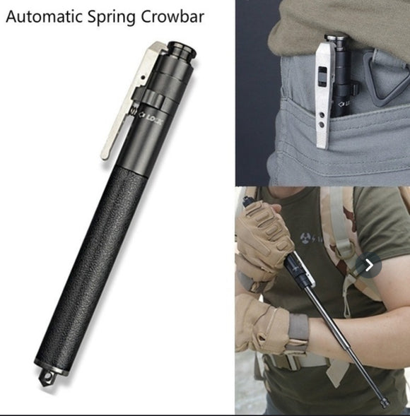 Automatic spring crowbar self defense