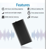 Voice Recorder Device- 16GB Thinnest Voice Activated Recorders with 192 Hours Recording Storage