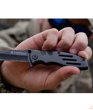 Smith & Wesson Extreme Ops SWA24S 7.1in S.S. Folding Knife with 3.1in Serrated Clip Point Blade and Aluminum Handle for Outdoor, Tactical, Survival and EDC