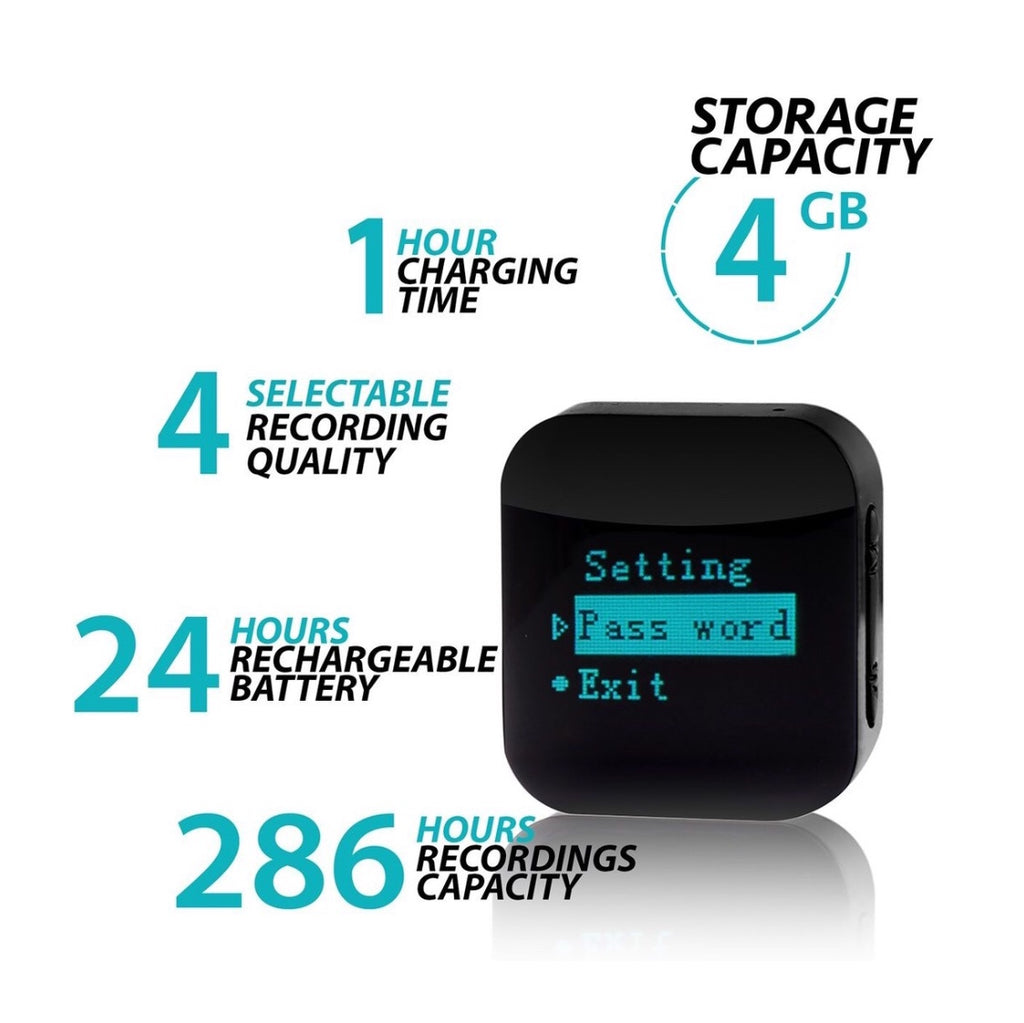 Mini Voice Recorder - Voice Activated Recording - 286 Hours Recordings ...