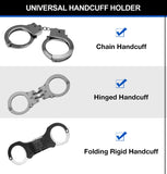 Handcuff Case Fit ASP Handcuffs & Hinged Handcuffs & Chain Handcuffs|MOLLE/Belt Clip Available |Law Enforcement Cuff Holder| Strap Removable&Retention Adjustable,1.5&1.75&2.0&2.25'' Duty Belt