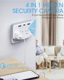 Hidden Camera Wall Charger with WiFi Spy Camera Hidden Cameras Outlet HD 1080P Wireless for Home Security Secret Camera with USB Fast Charger 20W PD Charging Port Wall Charger Nanny Cam