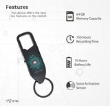 Keychain Voice Recorder, Voice Activated Recorder with 750 Hours Recording Capacity, Audio Noise Reduction with Playback, for Lectures, Meetings, Interviews