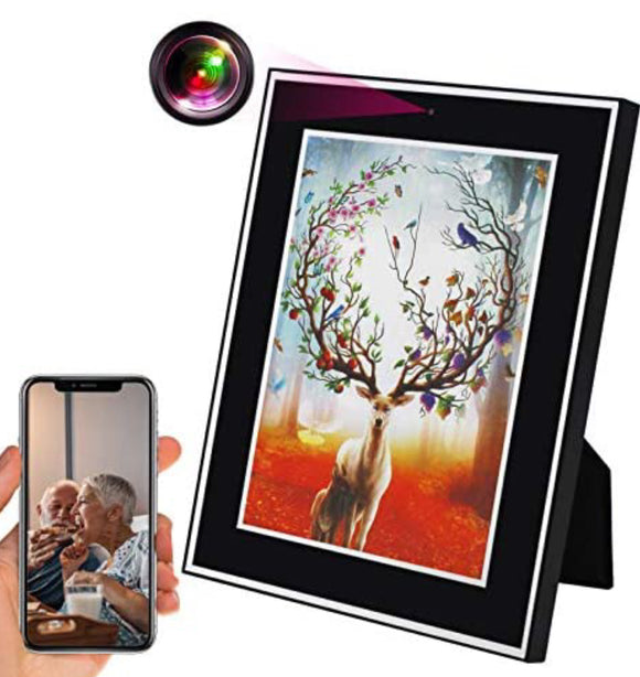 Frame Camera WiFi Picture Photo Frame Camera 1080P Wireless Security Nanny Camera with Motion Detection, Phone Remotely Monitoring for Home/Office