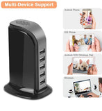 Charging Station 1080P Mini Wireless Nanny Cam with 5-USB Port Plug Motion Detection, Loop Record,Phone Charging and More