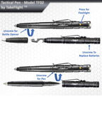 Tactical Pen for Self-Defense + LED Tactical Flashlight,