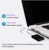 Voice Recorder, Voice Activated Audio Recorder with USB Charging, Portable Recording Device for Meetings Lectures Interviews Classes Concert