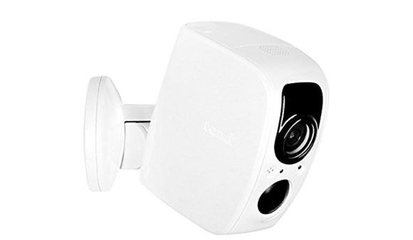 Solar Weatherproof Outdoor WiFi Surveillance Camera with Solar Panel, Facial Recognition, Night Vision, White