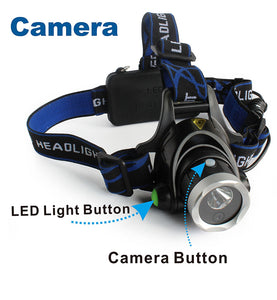 HD Spy Wearable Headlamp Camera Built in LED Light & Cam 2 in 1