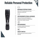 Tactical Series Stun Gun with LED Flashlight, Maximum Strength 2.517 µC Charge, 130 Lumens, Rechargeable Battey, Safety Switch, Includes Belt Holster, Multicolor, One Size