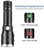 Handheld Flashlight 6000 Lumen with 26650 Rechargeable Batteries LED Tactical Flashlight