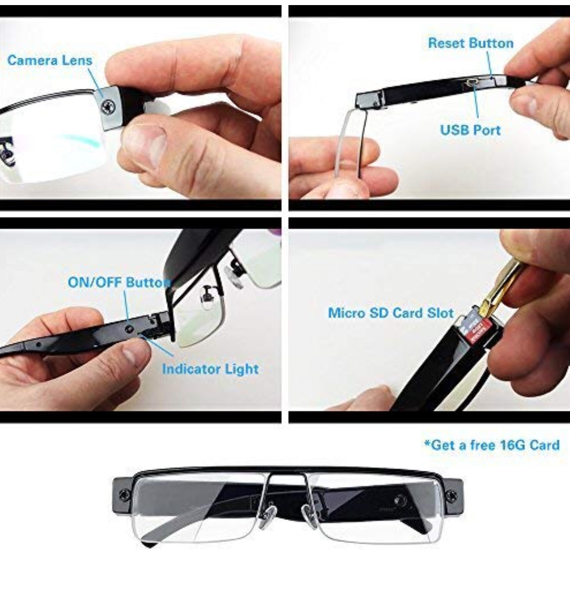 Covert Color Wearable Sun Glass Style Hidden Camera with Built-In DVR -  BigSecurity