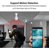 Light Bulb Camera 2K, 360° Panoramic 2.4G Home Wireless WiFi Smart 3MP Security Surveillance IP Indoor Outdoor