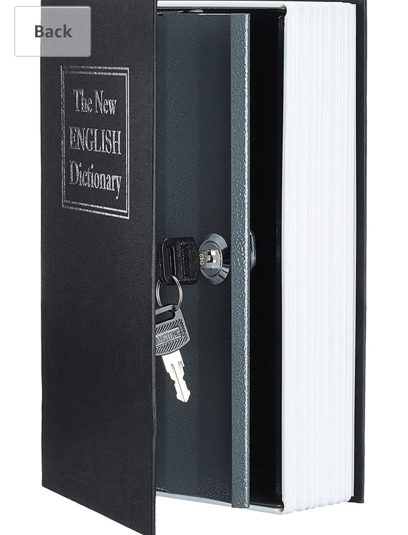 Book Safe, Key Lock, Black