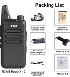 2 Way Radio Walkie Talkies Rechargeable VOX License-Free Two Way Radio with Earpiece Walkie Talkies for Adults School Church Restaurant Business Office (10 Pack)