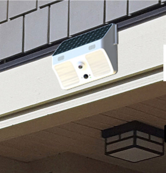 Solar Powered Outdoor LED Light Camera w/ Two-Way Talk, DVR, Night Vision & WiFi Remote Viewing