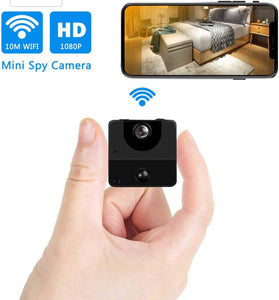 Hidden Camera - WiFi HD Camera PIR 30-Days Standby/Low Power Consumption Motion Detection Video Recorder Night Vision Security Small Cam(1700mAh, Black)