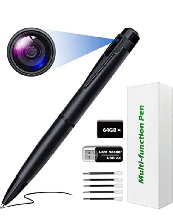 Spy Camera Pen, Hidden Camera Full HD 1080P Mini Spy Pen Camera Camcorder with Photo Taking,Nanny Cam Hidden Camera, Small Hidden Camera with Motion Detection for Business Meeting [2022 Version]