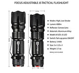 Tactical Flashlight - Amazingly Bright 400 Lumen LED 3 Mode Tactical Flashlight, Black