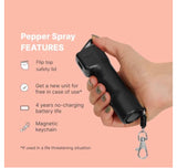 Smart Pepper Spray 5-in-1 (Black) Free GPS Location Texts & Phone Calls, Opt Professional Monitoring, Siren, Strobe Light, Maximum Strength, 10 ft Range, 4-yr Battery (no Charging Needed)