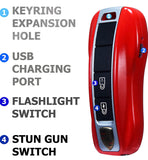 Mini Stun Gun with LED Flashlight and Wrist Strap – Unique Key fob Desig